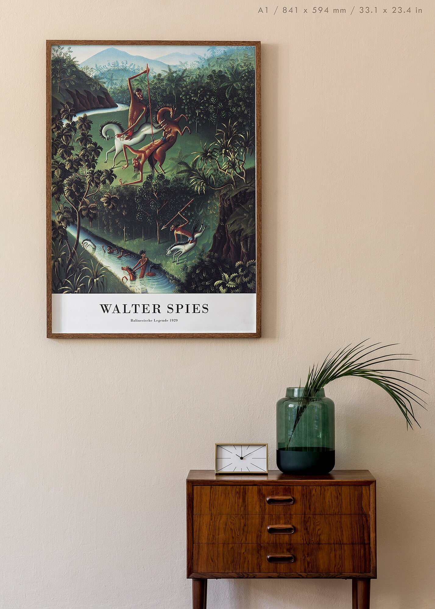 Preview of the art print Balinesische Legende by Walter Spies, mounted in an A1 size frame