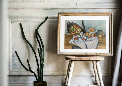 Preview of the art print The Basket of Apples by Paul Cézanne, mounted in an A3 size frame