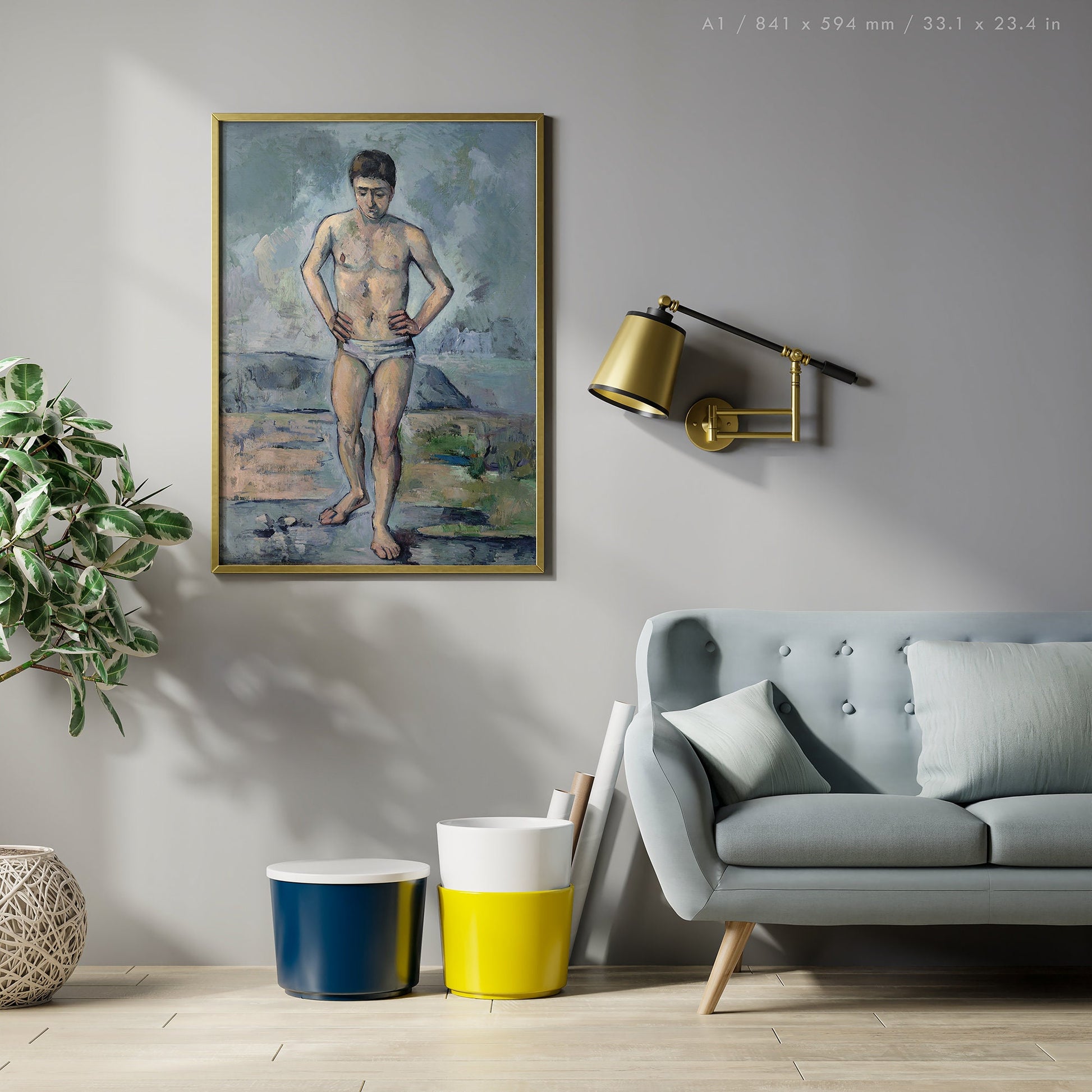 Preview of the art print The Bather by Paul Cézanne, mounted in an A1 size frame