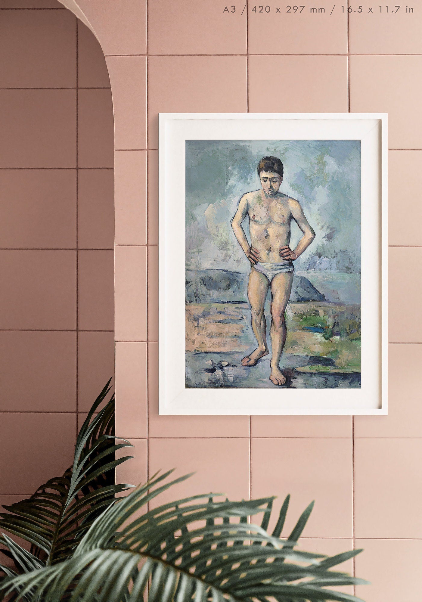 Preview of the art print The Bather by Paul Cézanne, mounted in an A3 size frame