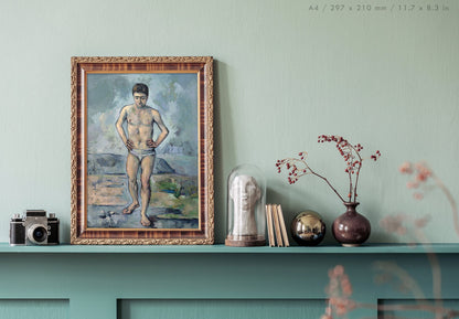 Preview of the art print The Bather by Paul Cézanne, mounted in an A4 size frame