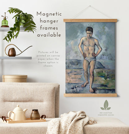 Preview of the art print The Bather by Paul Cézanne, mounted in a magnetic hanger frame