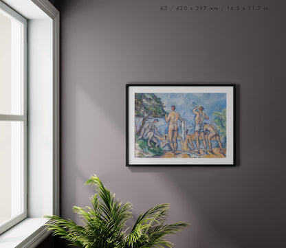 Preview of the art print Bathers by Paul Cézanne, mounted in an A3 size frame