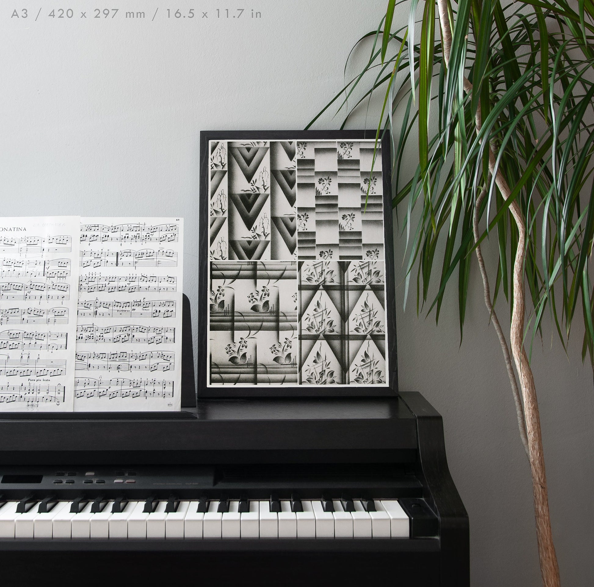 Preview of the art print Black and White II by Christian Stoll, mounted in an A3 size frame