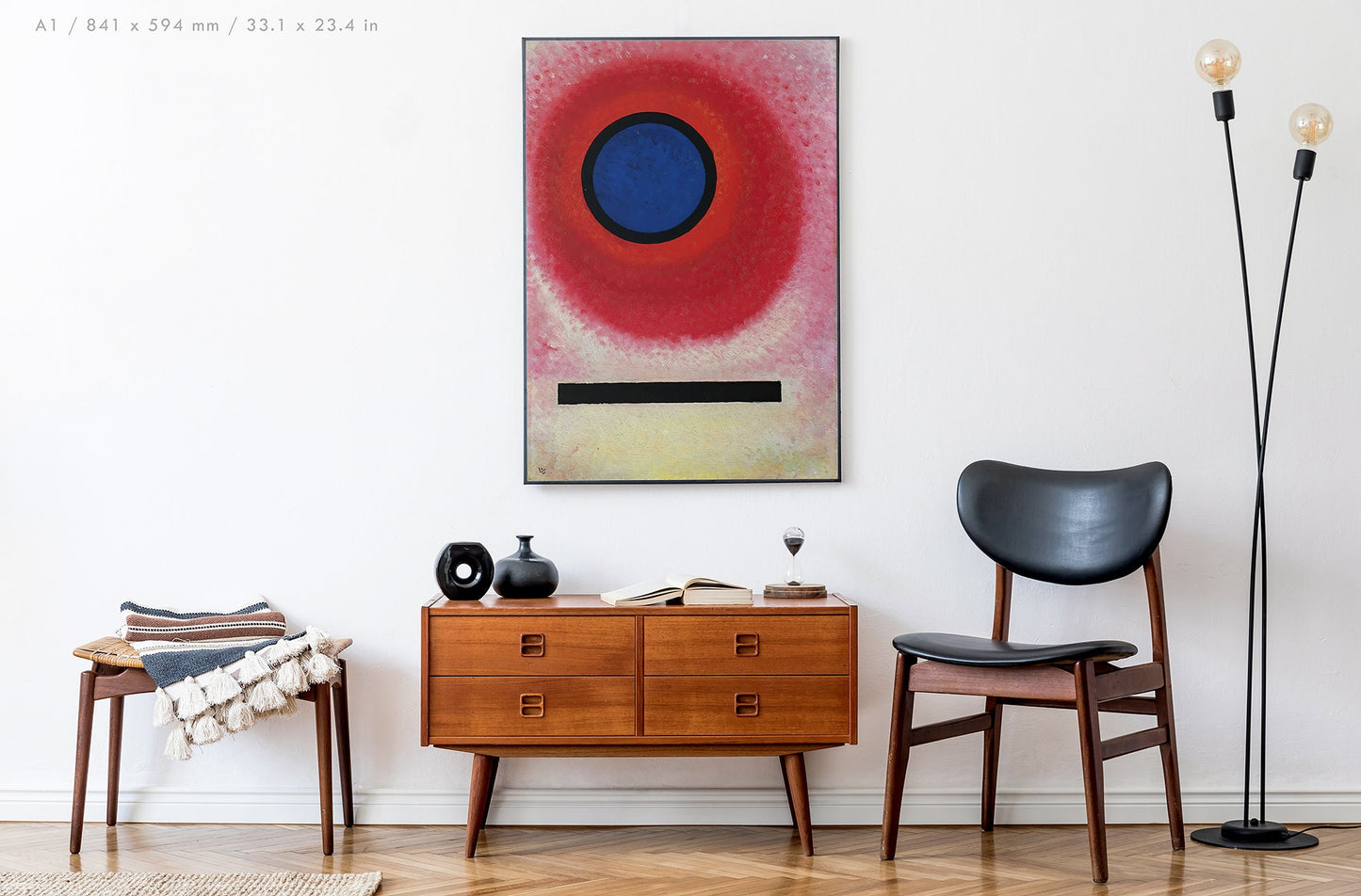 Preview of the art print Blauer Kreis by Wassily Kandinsky, mounted in an A1 size frame