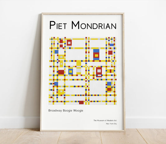 Preview of the art print Broadway Boogie Woogie by Piet Mondrian, mounted in a poster frame