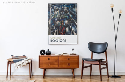 Preview of the art print Brooklyn Bridge by Umberto Boccioni, mounted in an A1 size frame