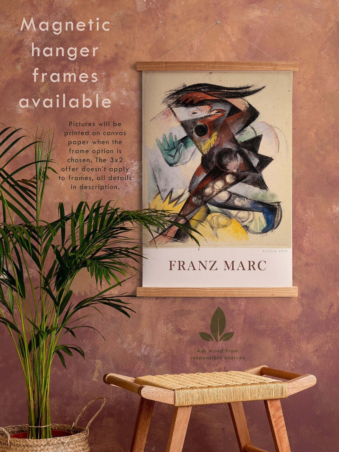 Preview of the art print Caliban by Franz Marc, mounted in a magnetic hanger frame