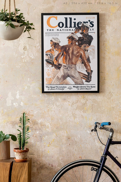 Preview of the Collier's Magazine Cover Poster by J. C. Leyendecker, mounted in an A2 size frame