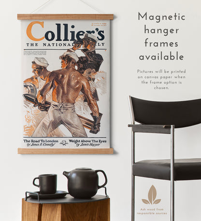 Preview of the Collier's Magazine Cover Poster by J. C. Leyendecker, mounted in a magnetic hanger frame