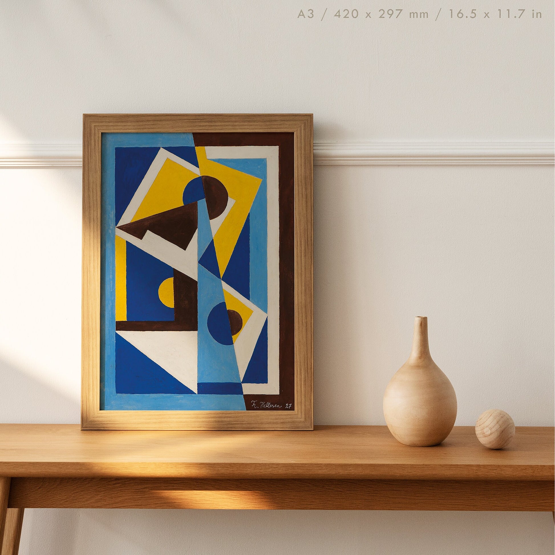 Preview of the art print Composition by Thorvald Hellesen, mounted in an A3 size frame