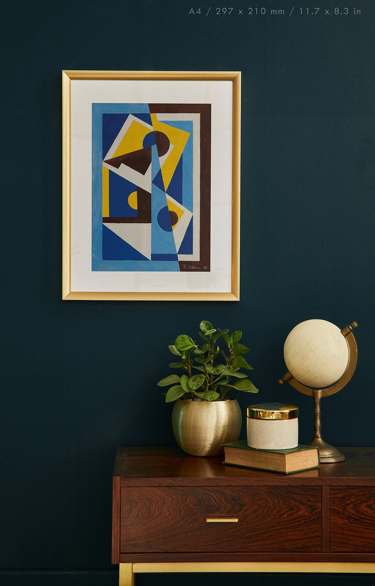 Preview of the art print Composition by Thorvald Hellesen, mounted in an A4 size frame