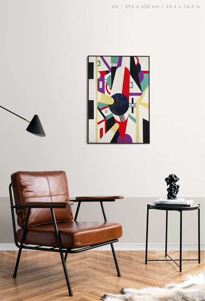 Preview of the art print Composition by Thorvald Hellesen, mounted in an A2 size frame