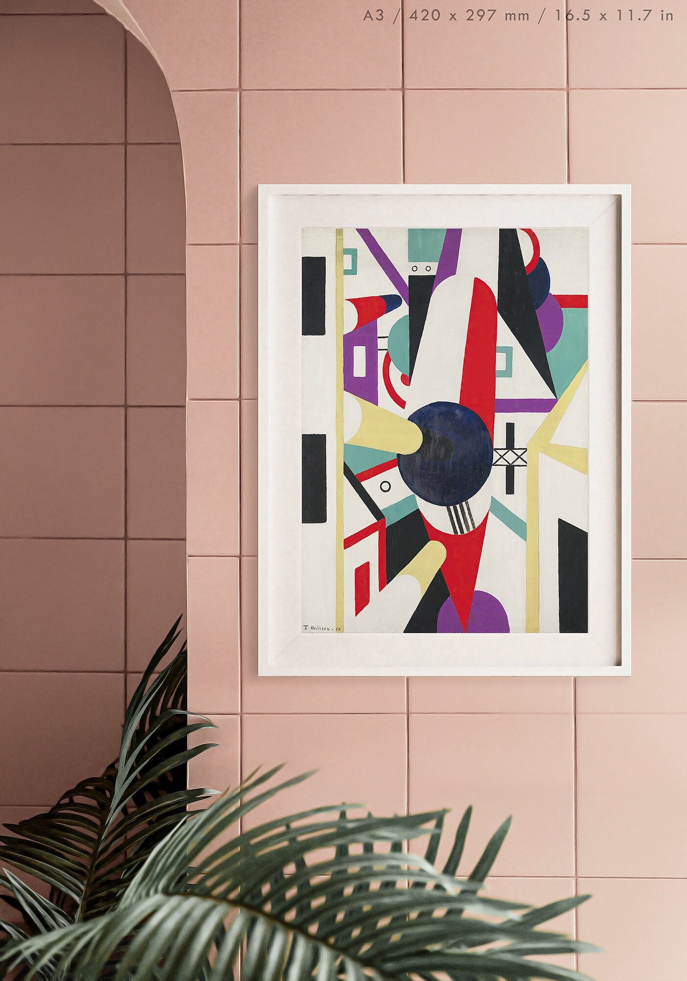 Preview of the art print Composition by Thorvald Hellesen, mounted in an A3 size frame