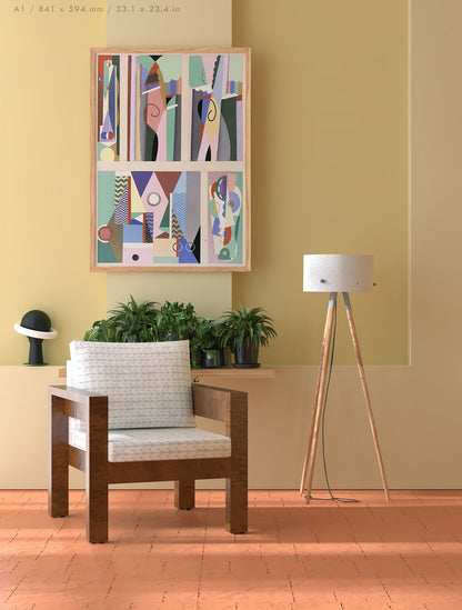 Preview of the art print Collection decors et couleurs Number 9 by Georges Valmier, mounted in an A1 size frame