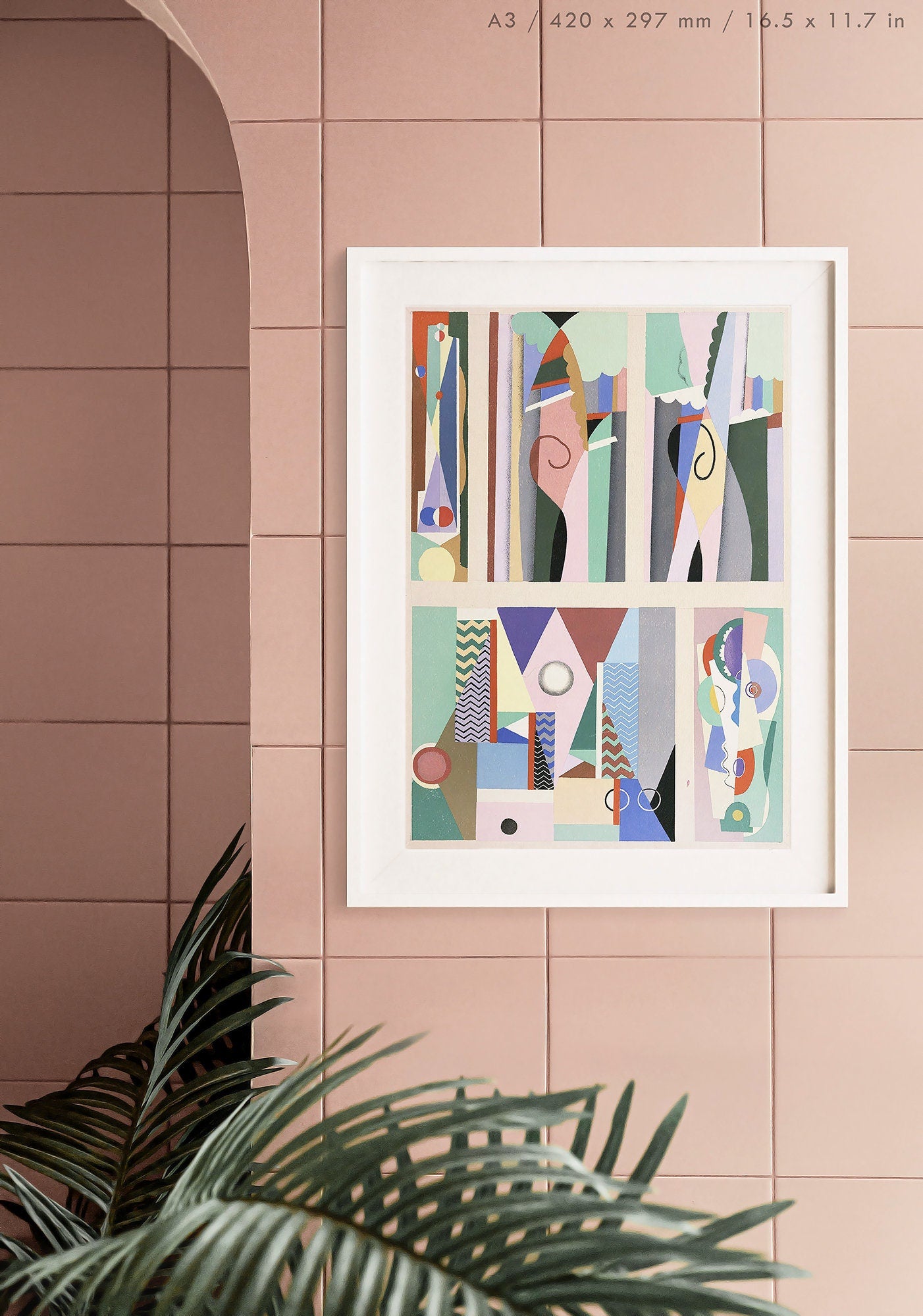 Preview of the art print Collection decors et couleurs Number 9 by Georges Valmier, mounted in an A3 size frame