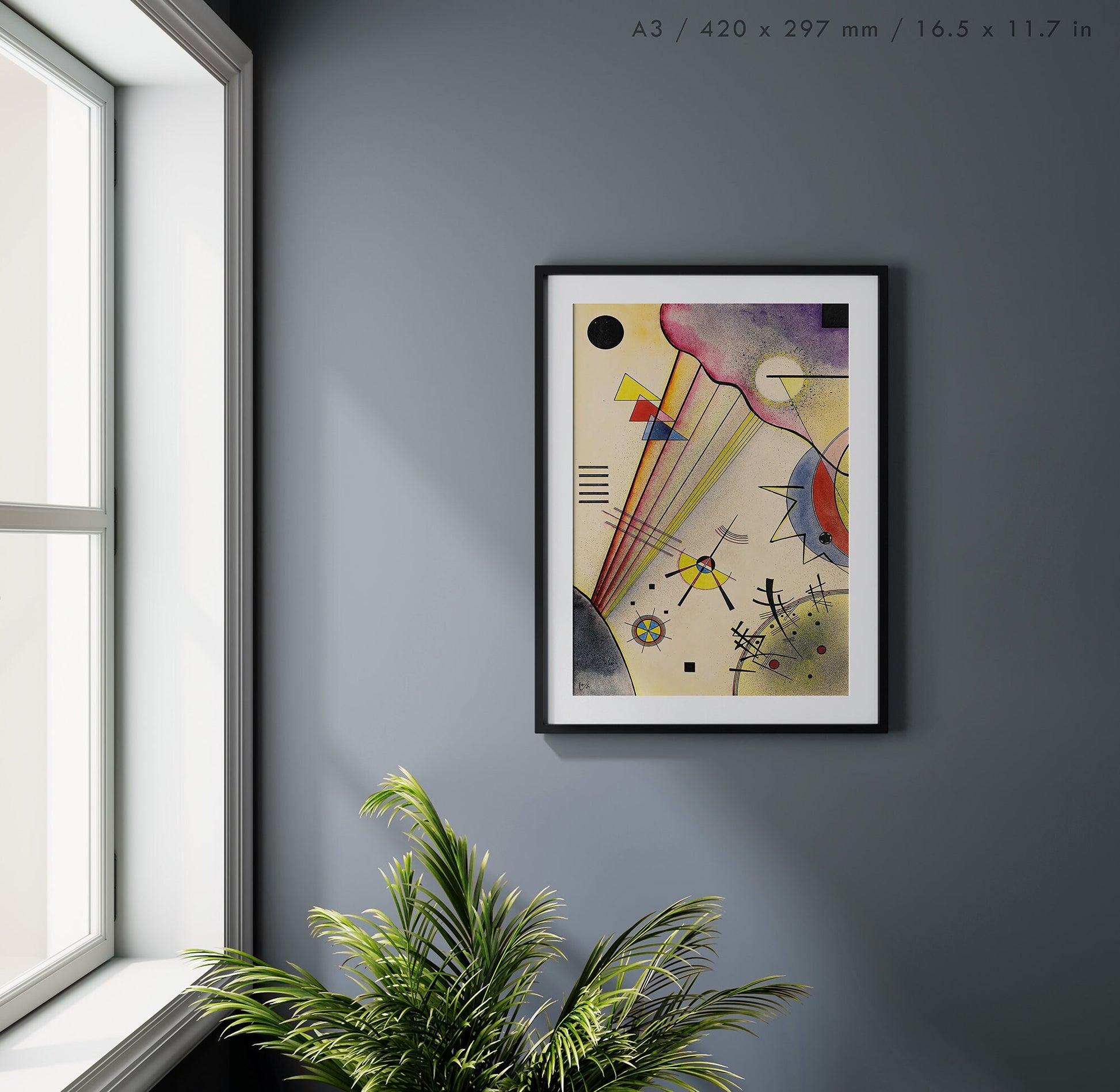 Preview of the art print Deutliche Verbindung by Wassily Kandinsky, mounted in an A3 size frame