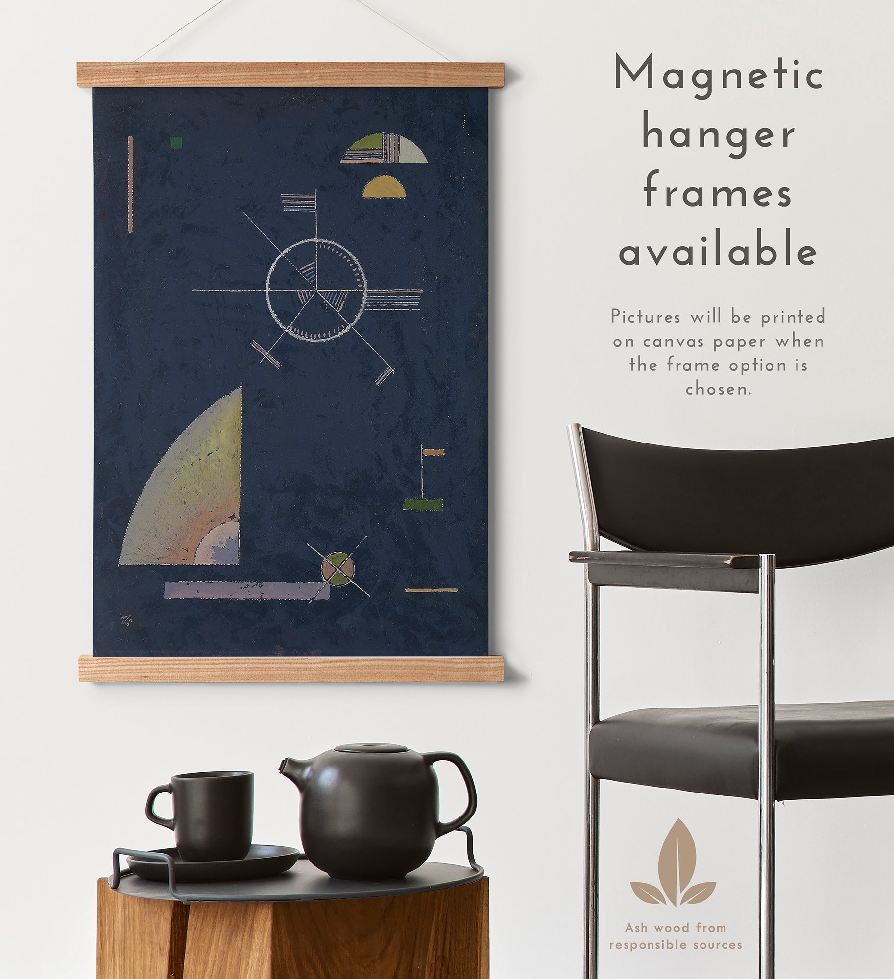 Preview of the art print Dull Gray by Wassily Kandinsky, mounted in a magnetic hanger frame