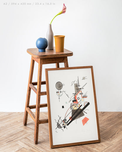 Preview of the art print Fröhlicher Aufstieg by Wassily Kandinsky, mounted in an A2 size frame