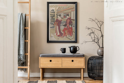 Preview of the art print Geishas by Utagawa Toyokuni, mounted in an A1 size frame