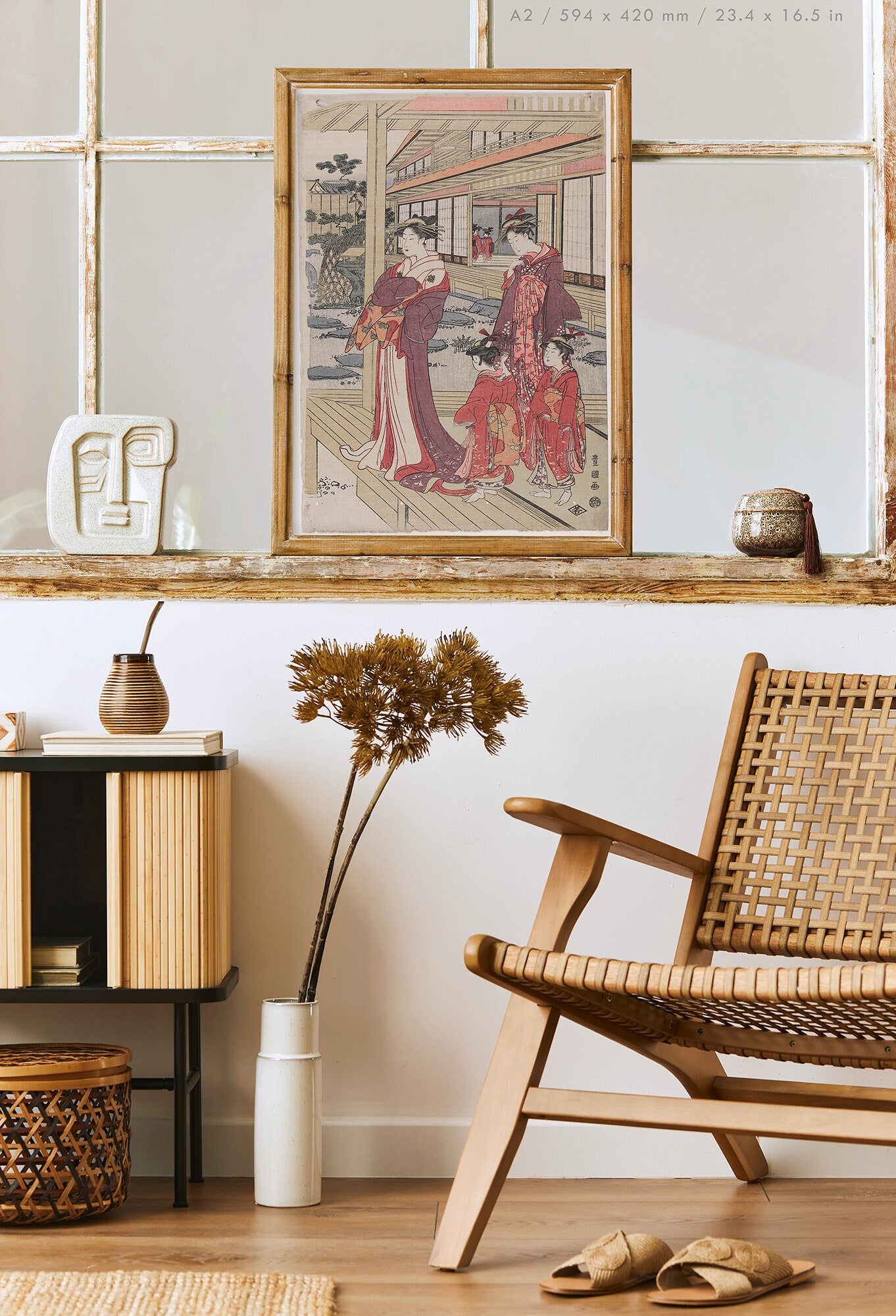 Preview of the art print Geishas by Utagawa Toyokuni, mounted in an A2 size frame