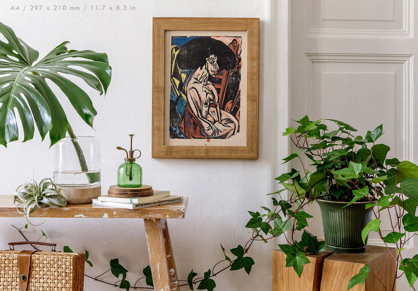 Preview of the art print Die Geliebte by Ernst Ludwig Kirchner, mounted in an A4 size frame