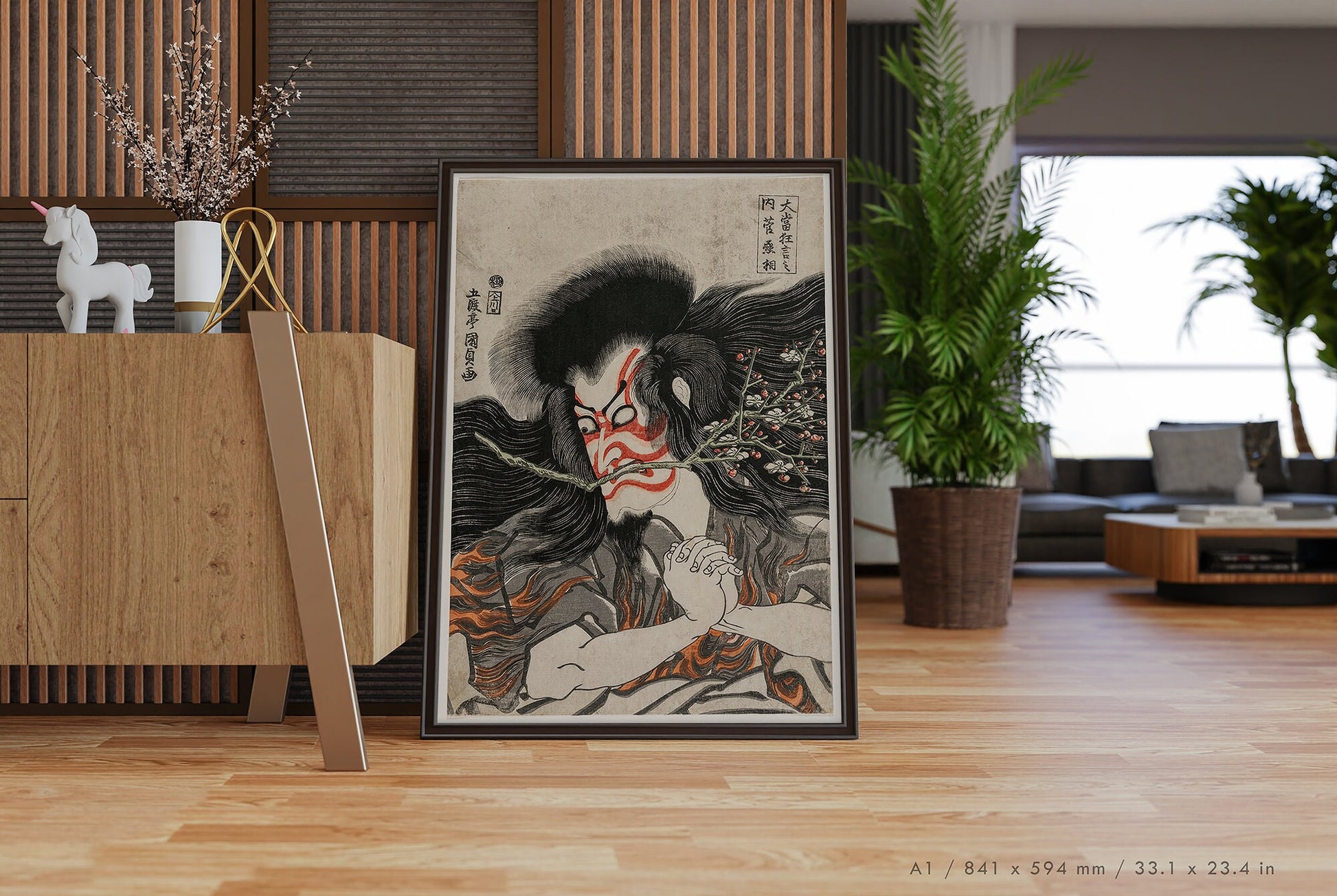 Preview of the art print Actor Ichikawa Danjuro VII by Utagawa Toyokuni, mounted in an A1 size frame