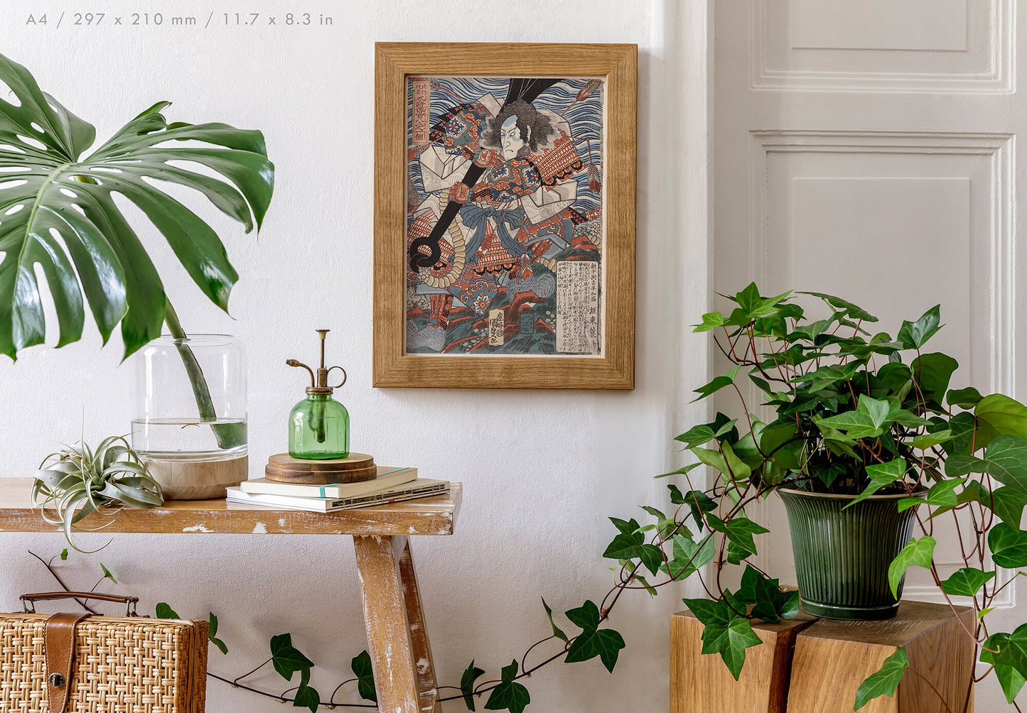 Preview of the art print Japanese Samurai by Utagawa Toyokuni, mounted in an A4 size frame