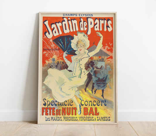 Preview of the art print Jardin de Paris by Jules Chére, mounted in a poster frame