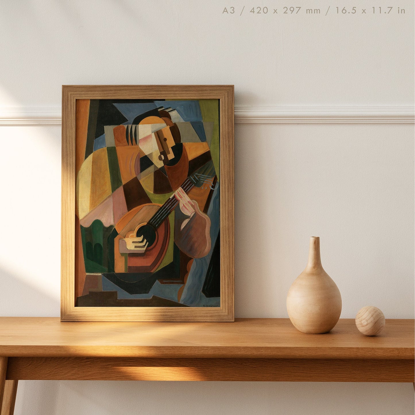 Preview of the art print Le Joueur de Luth by María Blanchard, mounted in an A3 size frame