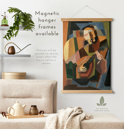 Preview of the art print Le Joueur de Luth by María Blanchard, mounted in a magnetic hanger frame