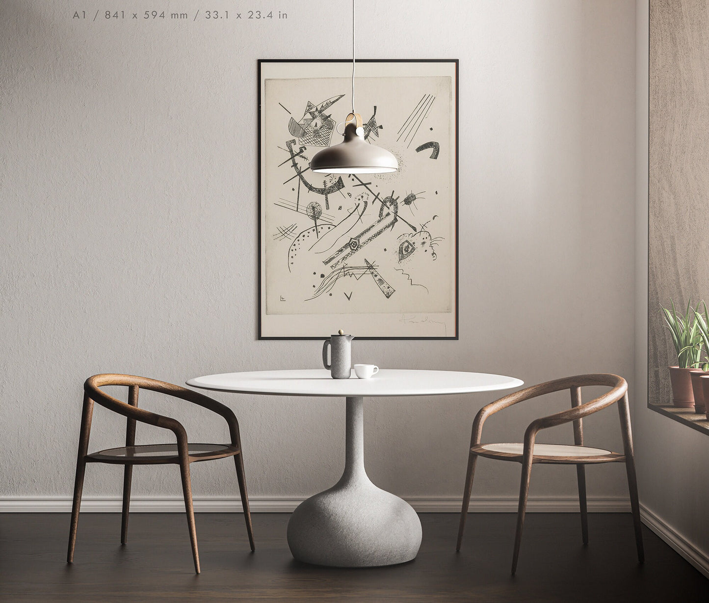 Preview of the art print Kleine Welten XI by Wassily Kandinsky, mounted in an A1 size frame