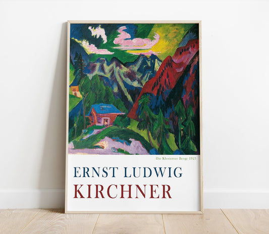 Preview of the art print Die Klosterser Berge by Ernst Ludwig Kirchner, mounted in a poster frame
