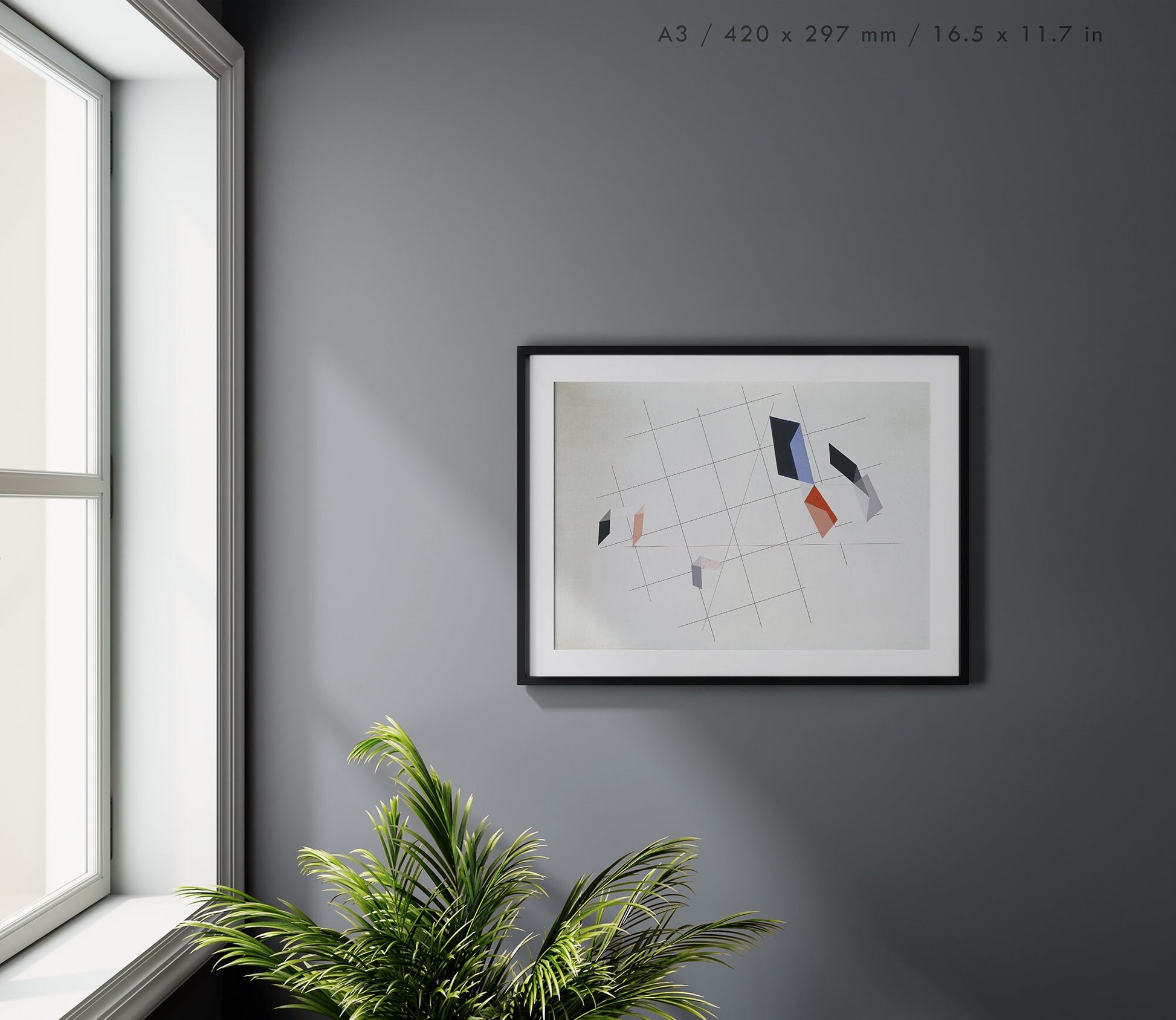 Preview of the art print L IV by László Moholy-Nagy, mounted in an A3 size frame