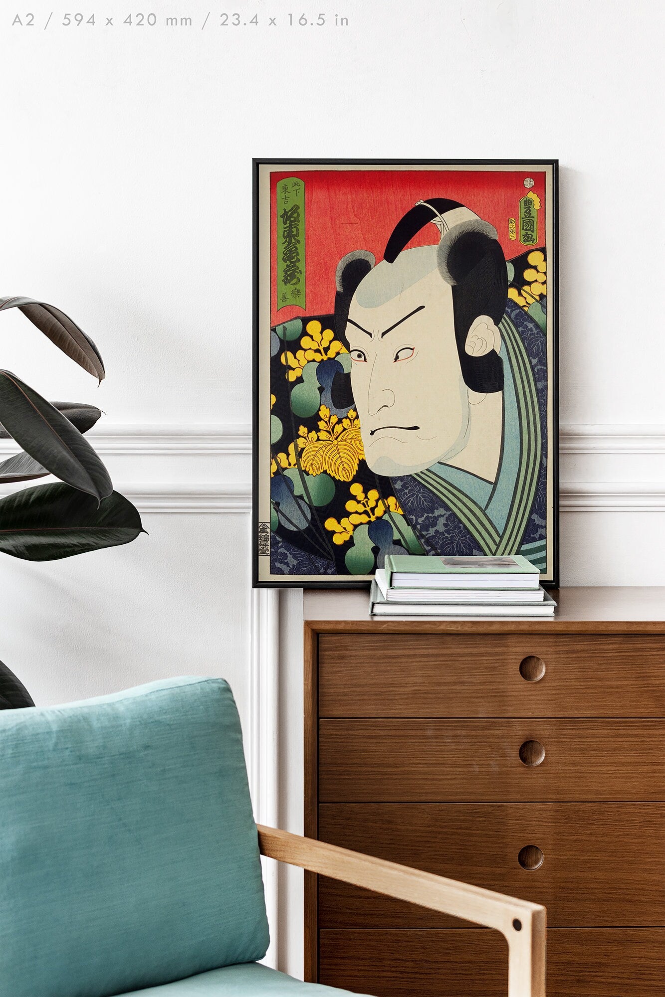 Preview of the art print Portrait by Utagawa Kunisada, mounted in an A2 size frame