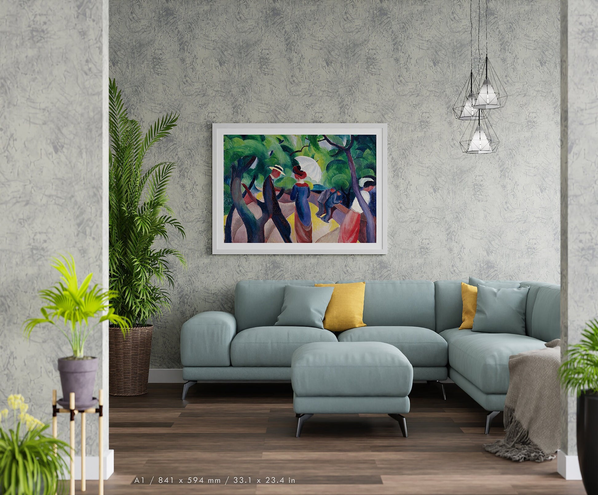 Preview of the art print Promenade by August Macke, mounted in an A1 size frame