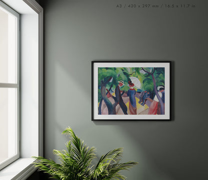 Preview of the art print Promenade by August Macke, mounted in an A3 size frame