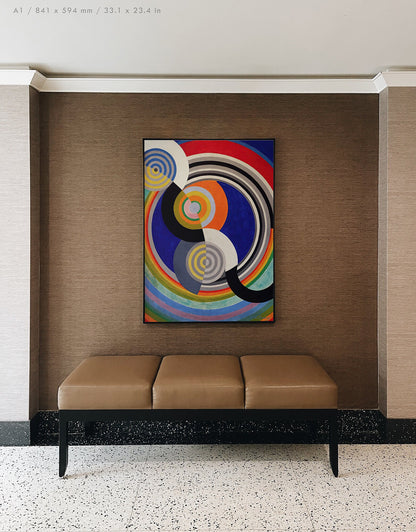 Preview of the art print Rhythme Nº2 by Robert Delaunay, mounted in an A1 size frame