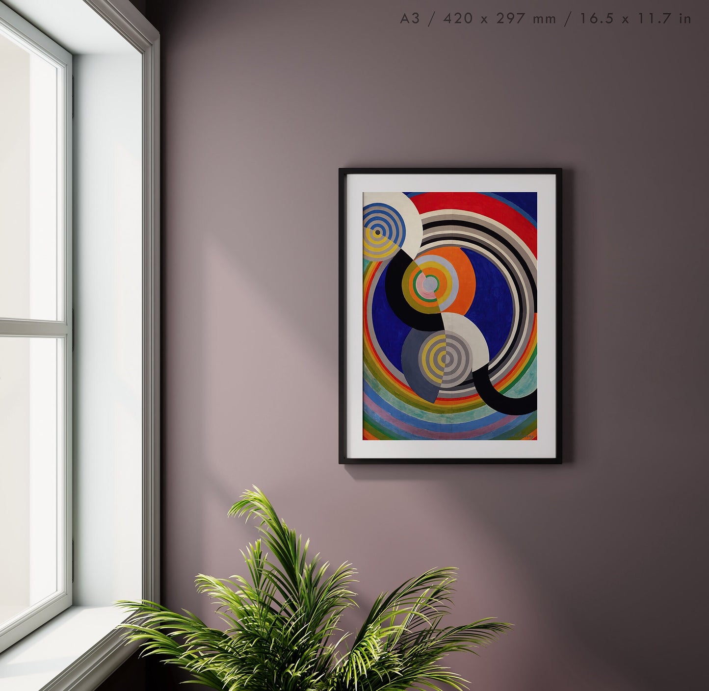 Preview of the art print Rhythme Nº2 by Robert Delaunay, mounted in an A3 size frame