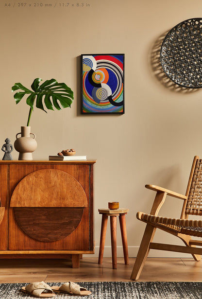 Preview of the art print Rhythme Nº2 by Robert Delaunay, mounted in an A4 size frame