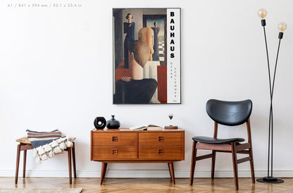 Preview of the art print Interior With Five Figures, Roman by Oskar Schlemmer, mounted in an A1 size frame