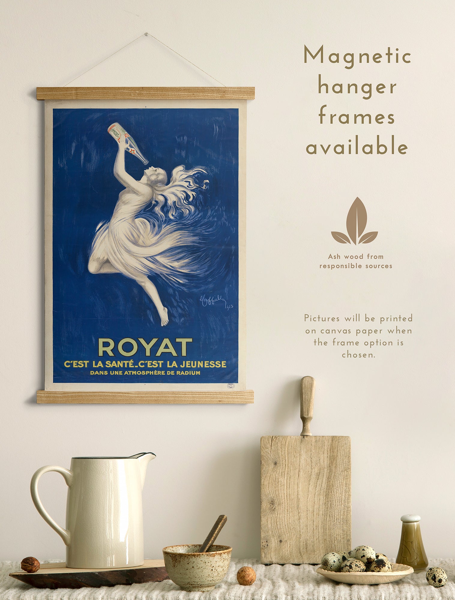 Preview of the Royat Poster by Leonatto Cappiello, mounted in a magnetic hanger frame