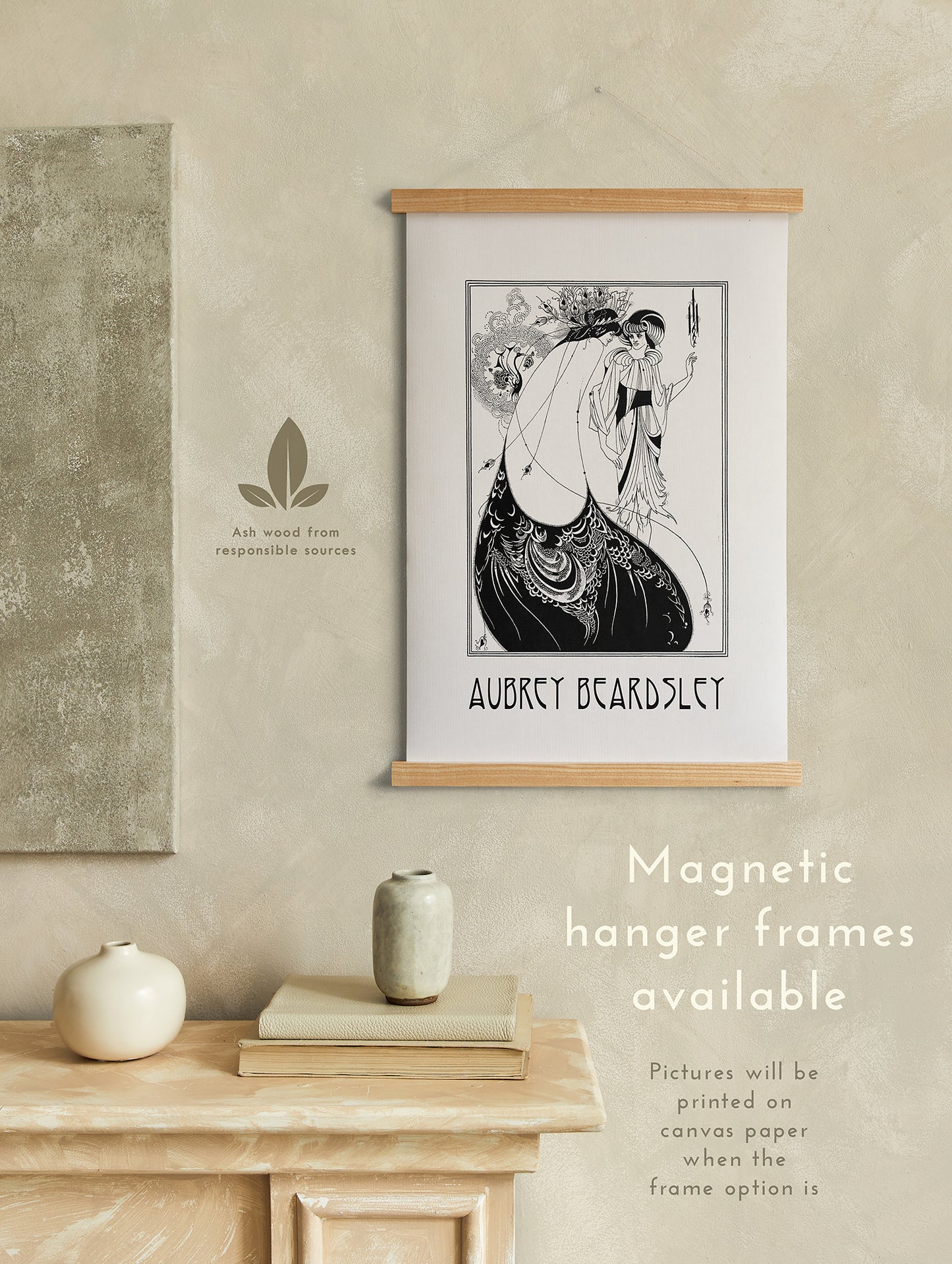 Preview of the art print Salomé I by Aubrey Beardsley, mounted in a magnetic hanger frame