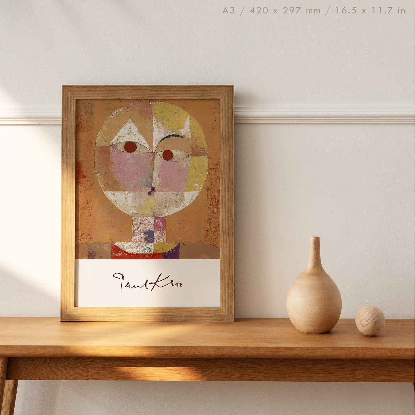 Preview of the art print Senecio by Paul Klee, mounted in an A3 size frame