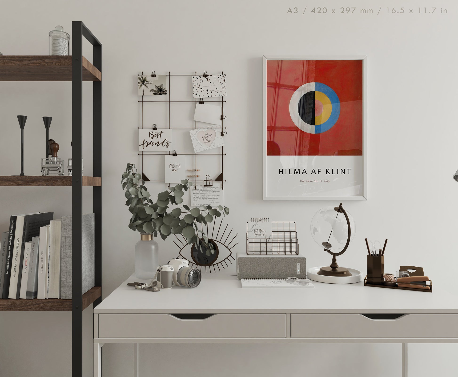 Preview of the art print The Swan No. 17 by Hilma af Klint, mounted in an A3 size frame