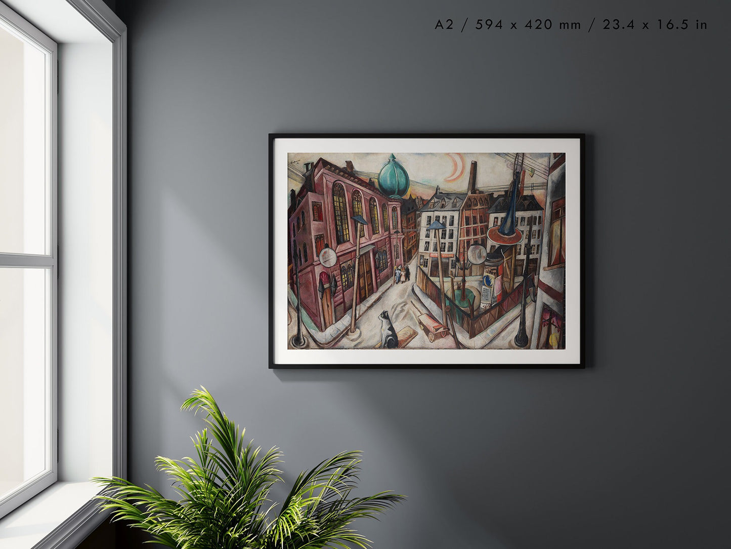 Preview of the art print Im Die Synagoge by Max Beckmann, mounted in an A2 size frame