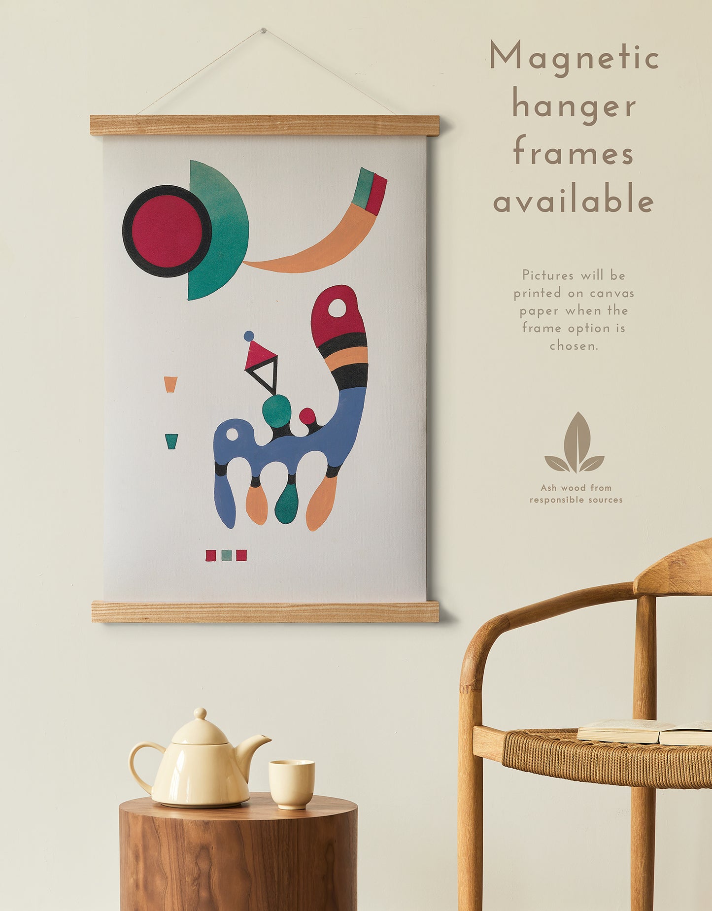 Preview of the art print Tableux et 7 Poemes by Wassily Kandinsky, mounted in a magnetic hanger frame