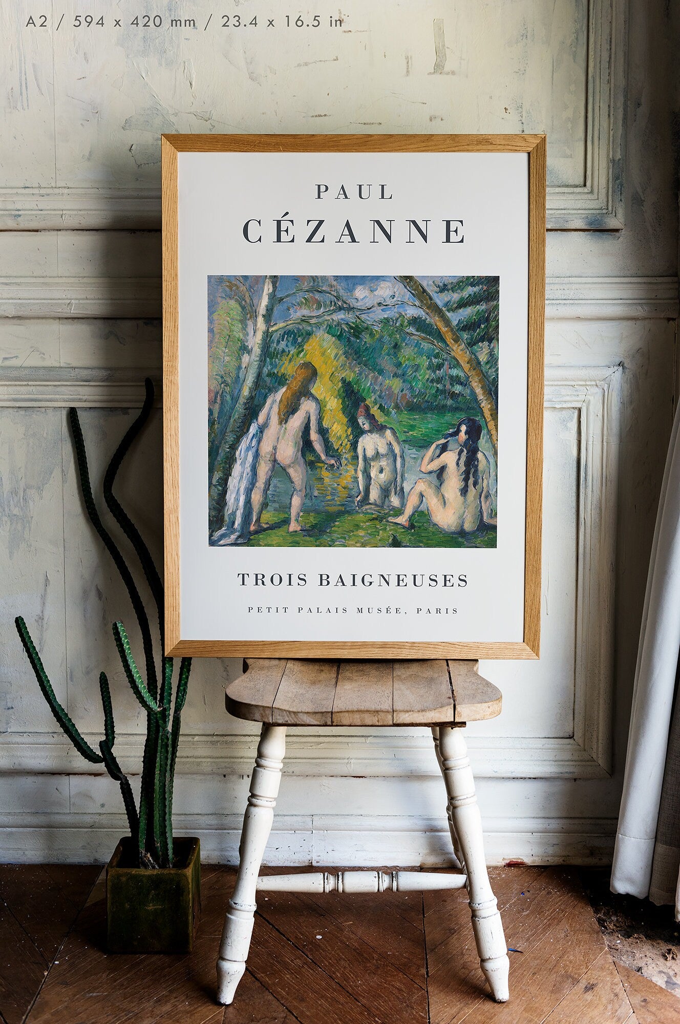 Preview of the art print Three Bathers by Paul Cézanne, mounted in an A2 size frame