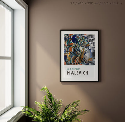 Preview of the art print Tochil'schik Printsip Mel'kaniia by Kazimir Malevich, mounted in an A3 size frame