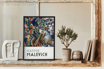 Preview of the art print Tochil'schik Printsip Mel'kaniia by Kazimir Malevich, mounted in an A4 size frame